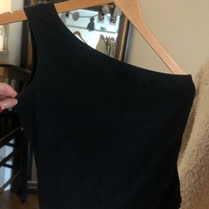 Black One Shoulder Tank top